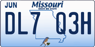 MO license plate DL7Q3H