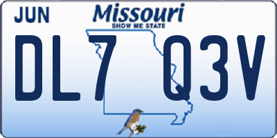 MO license plate DL7Q3V