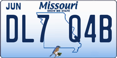 MO license plate DL7Q4B