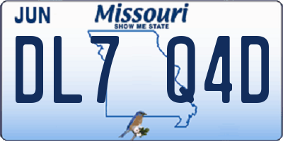 MO license plate DL7Q4D