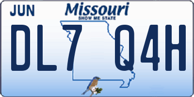 MO license plate DL7Q4H