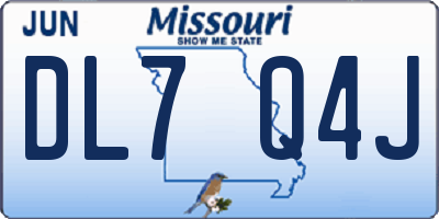 MO license plate DL7Q4J