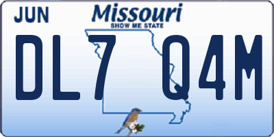 MO license plate DL7Q4M