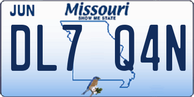 MO license plate DL7Q4N