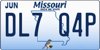 MO license plate DL7Q4P