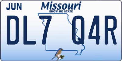 MO license plate DL7Q4R