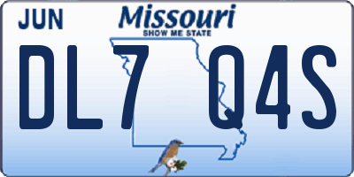 MO license plate DL7Q4S