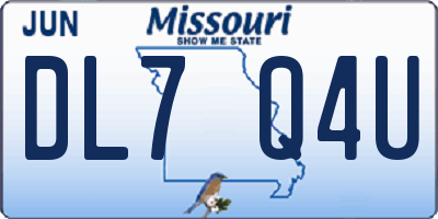 MO license plate DL7Q4U