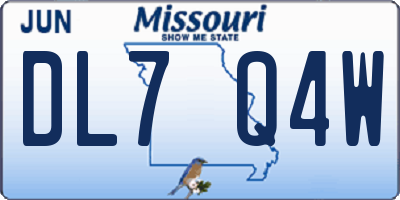MO license plate DL7Q4W