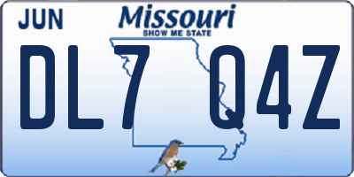 MO license plate DL7Q4Z