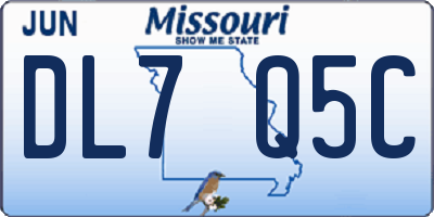 MO license plate DL7Q5C