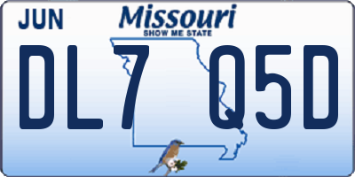 MO license plate DL7Q5D