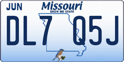 MO license plate DL7Q5J