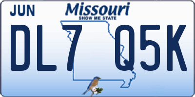 MO license plate DL7Q5K