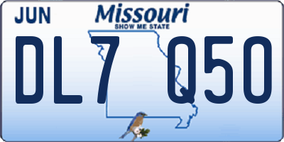 MO license plate DL7Q5O