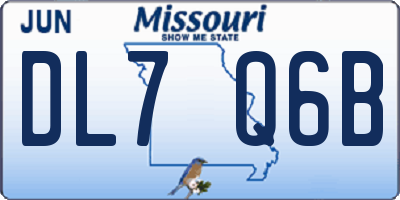 MO license plate DL7Q6B
