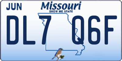 MO license plate DL7Q6F