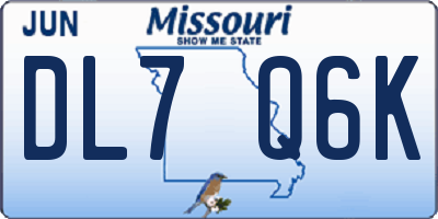 MO license plate DL7Q6K