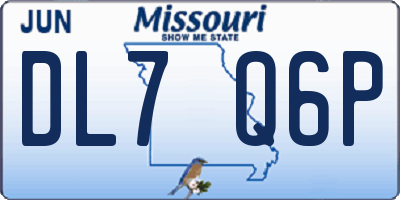 MO license plate DL7Q6P