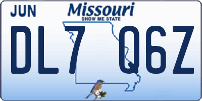 MO license plate DL7Q6Z