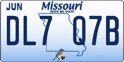 MO license plate DL7Q7B
