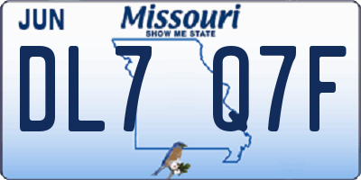 MO license plate DL7Q7F