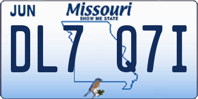MO license plate DL7Q7I