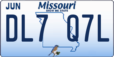 MO license plate DL7Q7L
