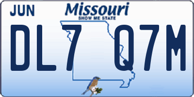 MO license plate DL7Q7M
