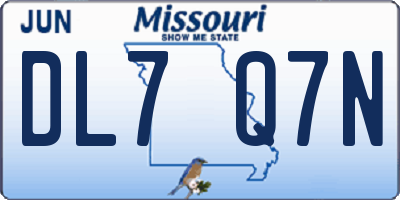 MO license plate DL7Q7N