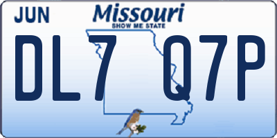 MO license plate DL7Q7P