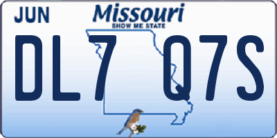 MO license plate DL7Q7S