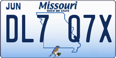 MO license plate DL7Q7X