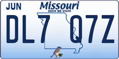 MO license plate DL7Q7Z