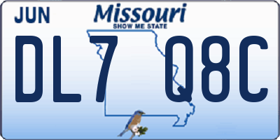 MO license plate DL7Q8C