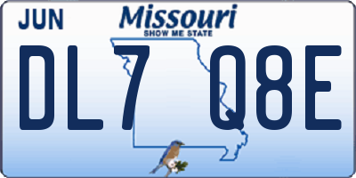 MO license plate DL7Q8E