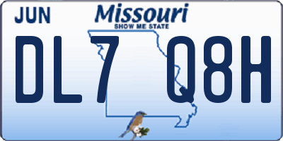 MO license plate DL7Q8H