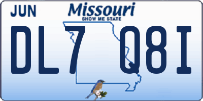 MO license plate DL7Q8I