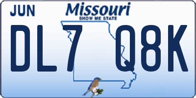 MO license plate DL7Q8K