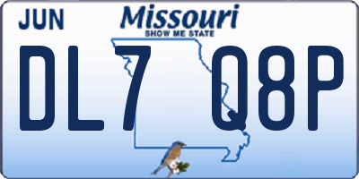 MO license plate DL7Q8P