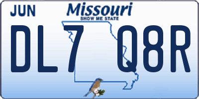 MO license plate DL7Q8R