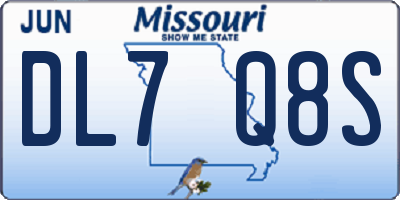 MO license plate DL7Q8S