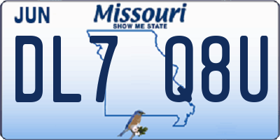 MO license plate DL7Q8U