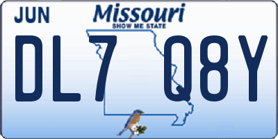 MO license plate DL7Q8Y