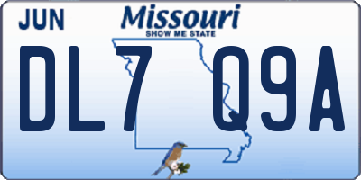 MO license plate DL7Q9A