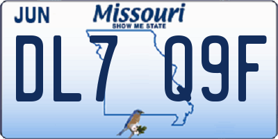 MO license plate DL7Q9F