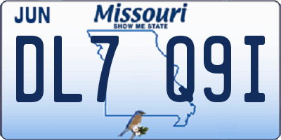 MO license plate DL7Q9I