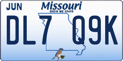 MO license plate DL7Q9K