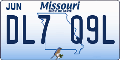 MO license plate DL7Q9L