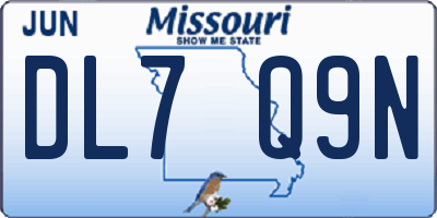 MO license plate DL7Q9N